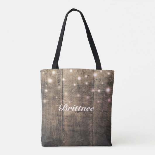 Tote Bag Brides mariages Bois rustique Mason Jar Lumières (Dos)