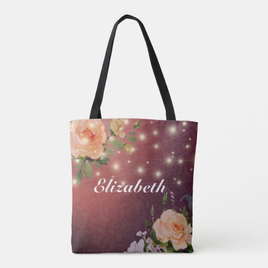 Tote Bag Brides mariages Bourgogne Chic Floral Lumières (Dos)