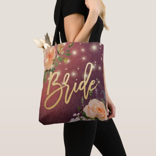 Tote Bag Brides mariages Bourgogne Chic Floral Lumières (De près)