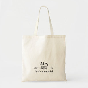 Tote Bag Bridesmaid Arrow Moderne minimaliste Script chic