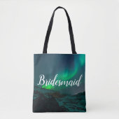 Tote Bag Bridesmaid Aurora Lumières Script Mariage élégant (Devant)