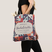Tote Bag Bridesmaid Bachelorette personnalisée Retro Vibran (De près)