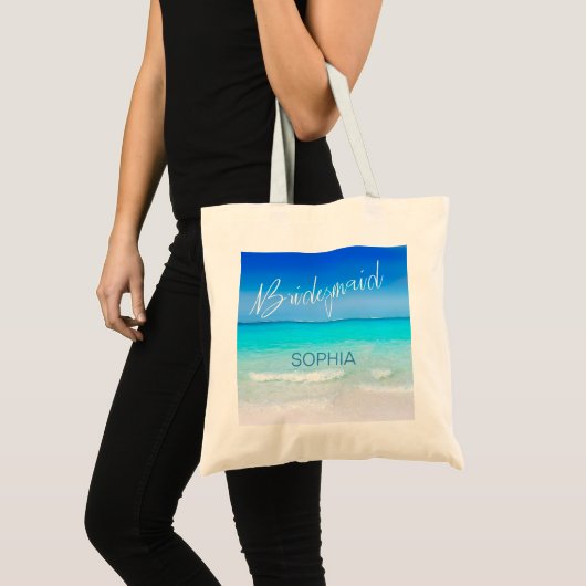 Tote Bag Bridesmaid Beach Océan Bleu Mariage d'été (Devant (produit))