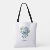 Tote Bag Bridesmaid Blue Hydrangea Bouquet (Dos)