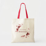 Tote Bag Bridesmaid Bourgogne Beauté<br><div class="desc">Offrez un beau cadeau à votre servante d'accueil, ce design est composé d'un arrière - plan floral d'aquarelle bordeaux avec le nom de la servante d'accueil centré sur le violet. En dessous, on trouve "Bridesmaid" écrit. Vous pouvez customiser la servante pour dire quel que soit le titre que vous aimez...</div>