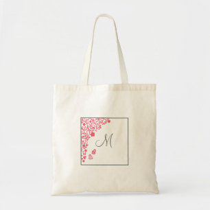 Tote Bag Bridesmaid Coral Papillon Jardin Script Monogramme