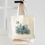 Tote Bag Bridesmaid de la forêt aquarelle<br><div class="desc">Forêt rustique d'aquarelle avec renard,  hibou et sac fourre-tout d'oiseaux pour cadeau personnalisé de demoiselle d'honneur.</div>