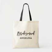 Tote Bag Bridesmaid de script moderne à la mode (Devant)
