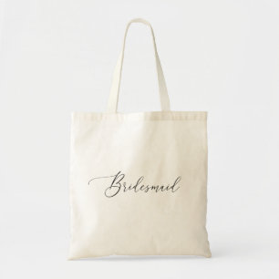 Tote Bag Bridesmaid. Élégant mariage de script minimaliste
