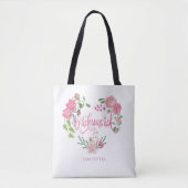 Tote Bag Bridesmaid Floral Personalized Name (Devant)