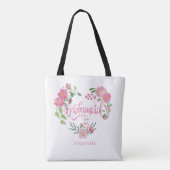 Tote Bag Bridesmaid Floral Personalized Name (Dos)