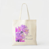 Tote Bag Bridesmaid Floral Purple Plum tendance (Devant)