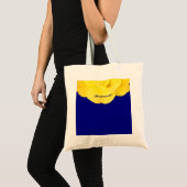 Tote Bag Bridesmaid Golden Jellow Navy Blue Floral Mariage (Devant (produit))