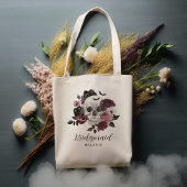 Tote Bag Bridesmaid Halloween gothique Floral Mariage crâne