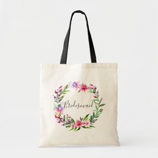 Tote Bag Bridesmaid. Mariage à fleurs tropicales (Devant)