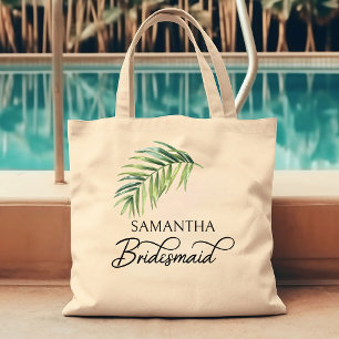 Tote Bag Bridesmaid Palm Leaf fête de naissance personnalis