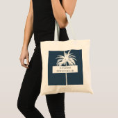 Tote Bag Bridesmaid Palm Tree Blanc Élégant Moderne Chic (Devant (produit))