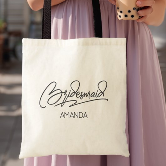 Tote Bag Bridesmaid Personalized Name