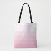 Tote Bag Bridesmaid Personnalisé Blanc Ombre Bleu Rose (Devant)