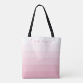 Tote Bag Bridesmaid Personnalisé Blanc Ombre Bleu Rose (Dos)