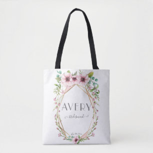 Tote Bag Bridesmaid Pretty Rose Anemone Flowers