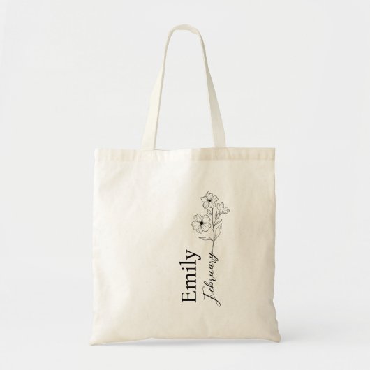 Tote Bag Bridesmaid Primrose Février Mois de naissance Fleu (Devant)