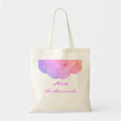 Tote Bag Bridesmaid Rose Rose Nom personnalisé Mariage flor (Devant)