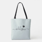 Tote Bag Bridesmaid Script moderne Coeur Pale Mint (Dos)