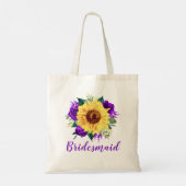 Tote Bag Bridesmaid Tournesol violet Rose Floral (Dos)
