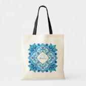 Tote Bag Bridesmaitres cadeaux aqua bleu talavera monogramm (Devant)