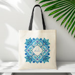Tote Bag Bridesmaitres cadeaux aqua bleu talavera monogramm<br><div class="desc">Bridesmaids cadeaux aqua bleu talavera monogrammed nom personnalisé cadeaux de sac fourre-tout pour elle</div>