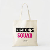 Tote Bag Brigade de la mariée Noir et rose (Devant)