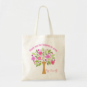 Tote Bag Bright coloré Teacher coeur arbre merci