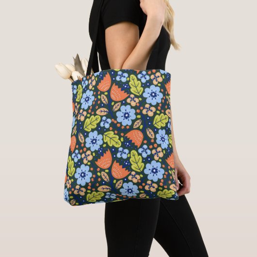 Tote Bag Bright Colorful Modern Pretty Flower Pattern (De près)