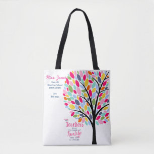 Tote Bag Bright colourful apple Teacher tree thank you