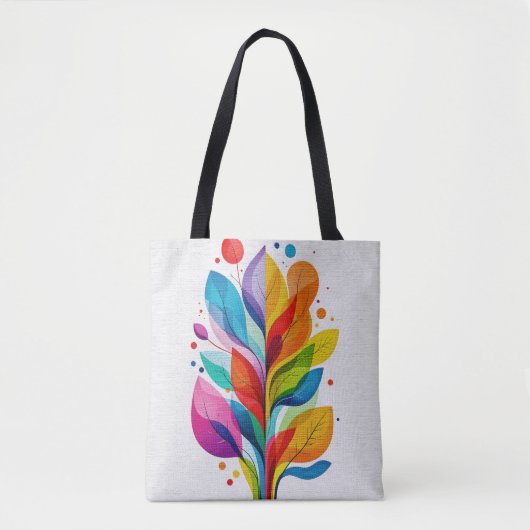 Tote Bag Bright Rainbow Tree Of Life Abstract Graphic (Devant)