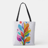 Tote Bag Bright Rainbow Tree Of Life Abstract Graphic (Dos)