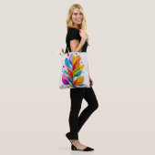Tote Bag Bright Rainbow Tree Of Life Abstract Graphic (Sur le modèle)