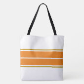 Tote Bag Bright Summer Orange Twin Racing Stripes Sur Blanc (Dos)