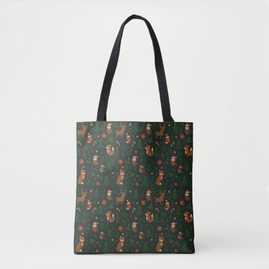 Tote Bag Bright Woodland Noël Motif sans couture (Devant)