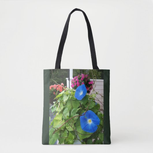 Tote Bag Brilliant Blue Morning Glories (Devant)