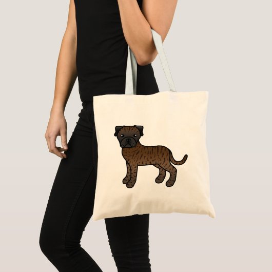 Tote Bag Brindle Bullmastiff Chien en caricature (Devant (produit))