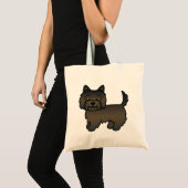 Tote Bag Brindle foncé Cairn Terrier mignon chien de dessin (Devant (produit))