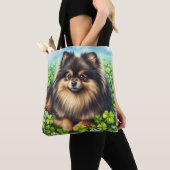 Tote Bag Brindle Pomeranian Shamrock (De près)