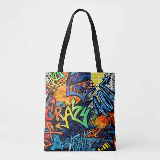 Tote Bag Briques de graffitis : Abstrait urbain (Devant)