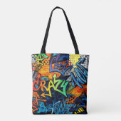 Tote Bag Briques de graffitis : Abstrait urbain (Dos)
