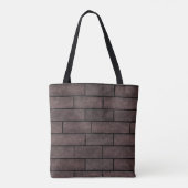 Tote Bag Briques en pierre sans couture couleur gris brun i (Dos)