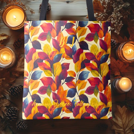 Tote Bag Brise d'automne avec feuilles d'automne vibrantes