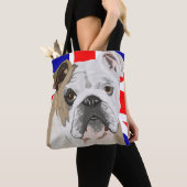 Tote Bag Britanniques Bulldog avec Union Jack (De près)