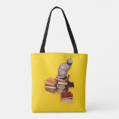 Tote Bag British Cat on a stack of books (Dos)